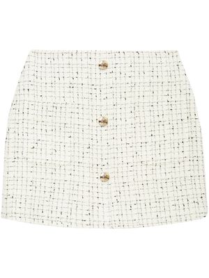 ANINE BING Mateo tweed miniskirt - White