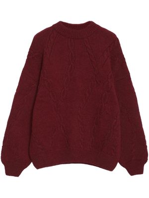 ANINE BING Mike cable-knit jumper - Red