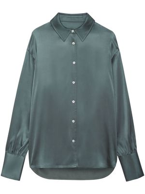 ANINE BING Monica silk shirt - Green