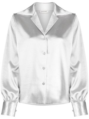 ANINE BING Mylah satin shirt - Silver