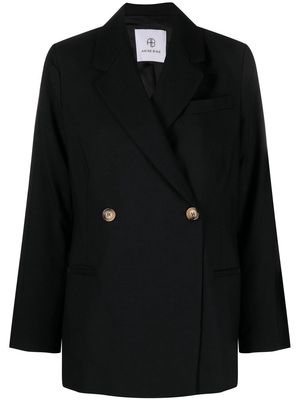 ANINE BING notched-lapel double-breasted blazer - Black