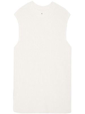 ANINE BING Olivier cable-knit vest - White