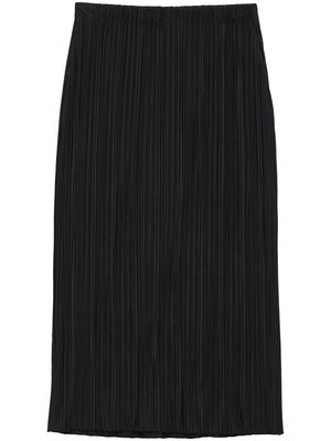 ANINE BING plissé midi skirt - Black