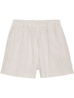 ANINE BING Ren stripe-print shorts - White