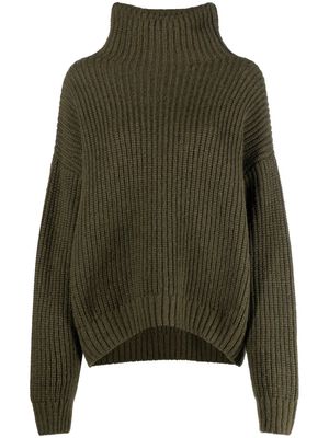ANINE BING ribbed-knit long-sleeve jumper - Green