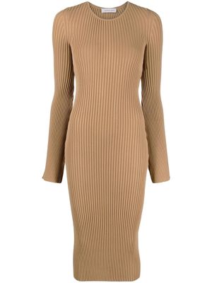 ANINE BING ribbed knit long-sleeved dress - Brown