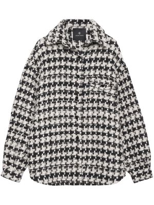 ANINE BING Simon houndstooth-pattern shirt jacket - Black