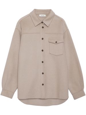 ANINE BING Simon spread-collar shirt - Neutrals