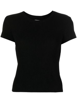 ANINE BING Skylar knitted short-sleeve top - Black