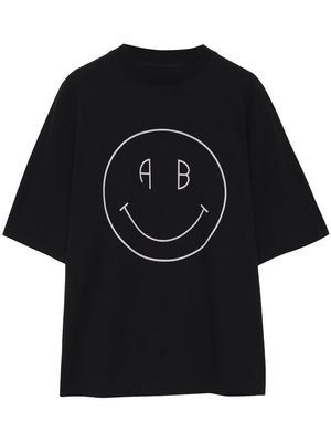 ANINE BING Smiley graphic-print T-shirt - Black