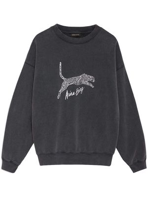 ANINE BING Spencer spotted-leopard sweatshirt - Grey