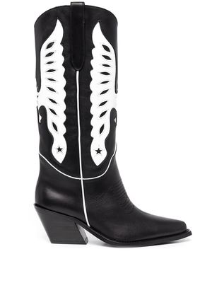 ANINE BING Tania leather cowboy boots - Black