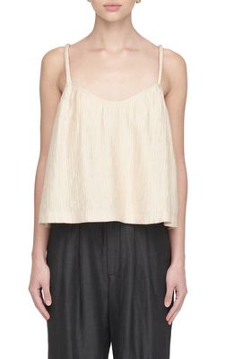 ANINE BING Theodora Crinkle Camisole in Champagne