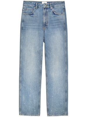 ANINE BING Vin paint-detail cropped jeans - Blue