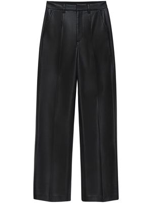 ANINE BING wide-leg recycled-leather trousers - Black