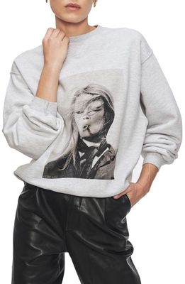 ANINE BING x Terry O'Neill Graphic Sweatshirt in Grey Melange