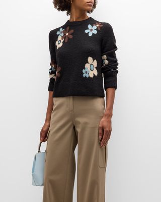 Anise Floral-Knit Sweater