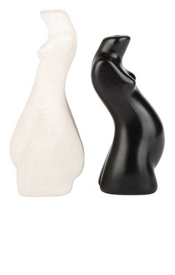 Anissa Kermiche Body Salt and Pepper Shakers Pair in Black & White.