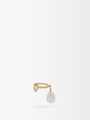Anissa Kermiche - Pêche Glacée Diamond, Pearl & 9kt Gold Ear Cuff - Womens - Gold