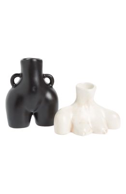 Anissa Kermiche Set of 3 Mini Love Handles & Breast Friend Vases in Black Matte Marble Matte