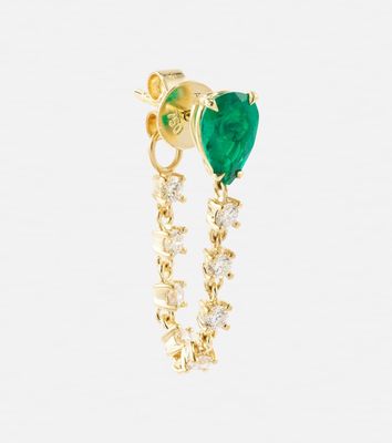 Anita Ko 18kt gold single earring with emerald and diamonds