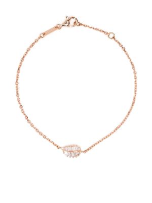 Anita Ko 18kt rose gold palm leaf baguette diamond bracelet - Pink