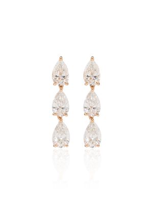 Anita Ko 18kt rose gold Pear diamond earrings - Pink