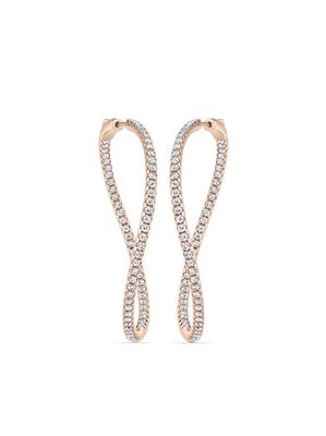 Anita Ko 18kt rose gold Twisted diamond hoop earrings