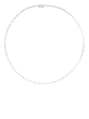 Anita Ko 18kt white gold baguette diamond choker necklace - Silver