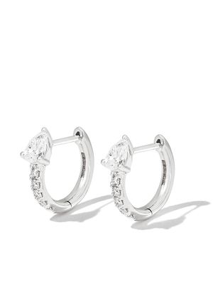 Anita Ko 18kt white gold Bobbi diamond hoop earrings - Silver