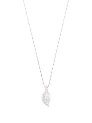 Anita Ko 18kt white gold diamond palm leaf necklace - Silver