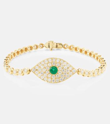 Anita Ko Evil Eye 18kt gold bracelet with diamonds and emerald