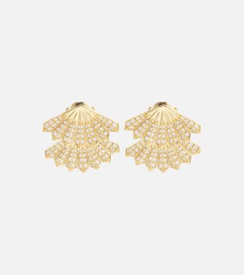 Anita Ko Fan 18kt gold earrings with diamonds
