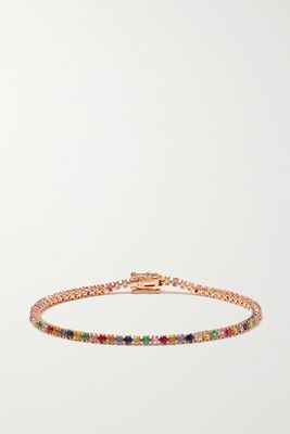Anita Ko - Hepburn 18-karat Rose Gold Multi-stone Bracelet - one size