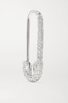 Anita Ko - Safety Pin 18-karat White Gold Diamond Single Earring - one size