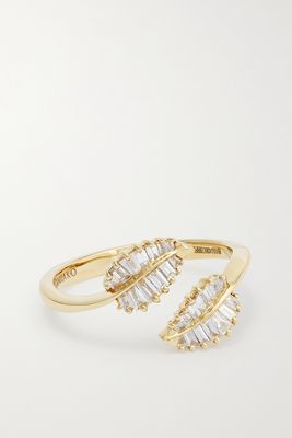 Anita Ko - Small Palm Leaf 18-karat Gold Diamond Ring - 7