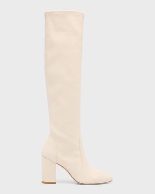Anja Stretch Leather Knee Boots