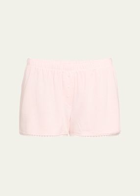 Anji Striped Lace-Trim French Terry Boxers