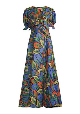Anjola Leaf Print Dress