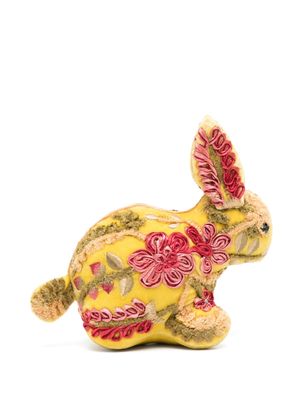 Anke Drechsel bunny embroidered soft toy - Yellow