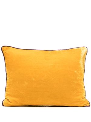 Anke Drechsel contrasting-border velvet cushion - Yellow