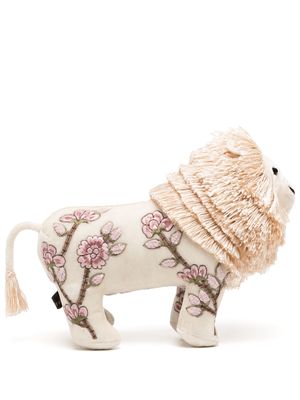Anke Drechsel lion embroidered soft toy - White