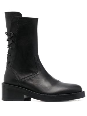 Ann Demeulemeester 50mm leather low-block boots - Black