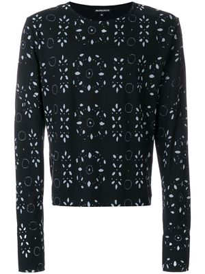 Ann Demeulemeester broderie anglaise print sweatshirt - Black