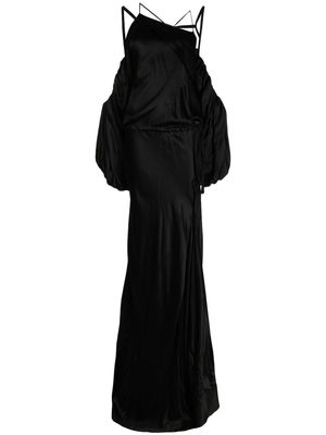 Ann Demeulemeester draped asymmetric gown - Black