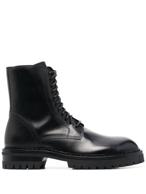 Ann Demeulemeester leather lace-up boots - Black