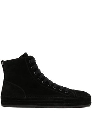 Ann Demeulemeester Raven panelled suede sneakers - Black
