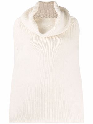 Ann Demeulemeester roll-neck knitted poncho - Neutrals