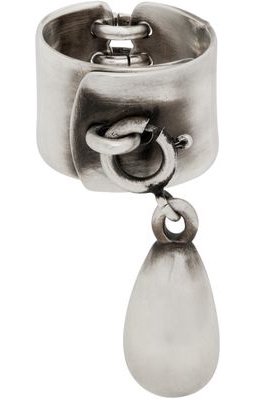 Ann Demeulemeester Silver Locking Pearl Ring