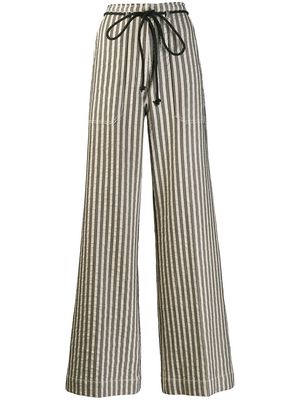 Ann Demeulemeester striped wide leg trousers - Neutrals